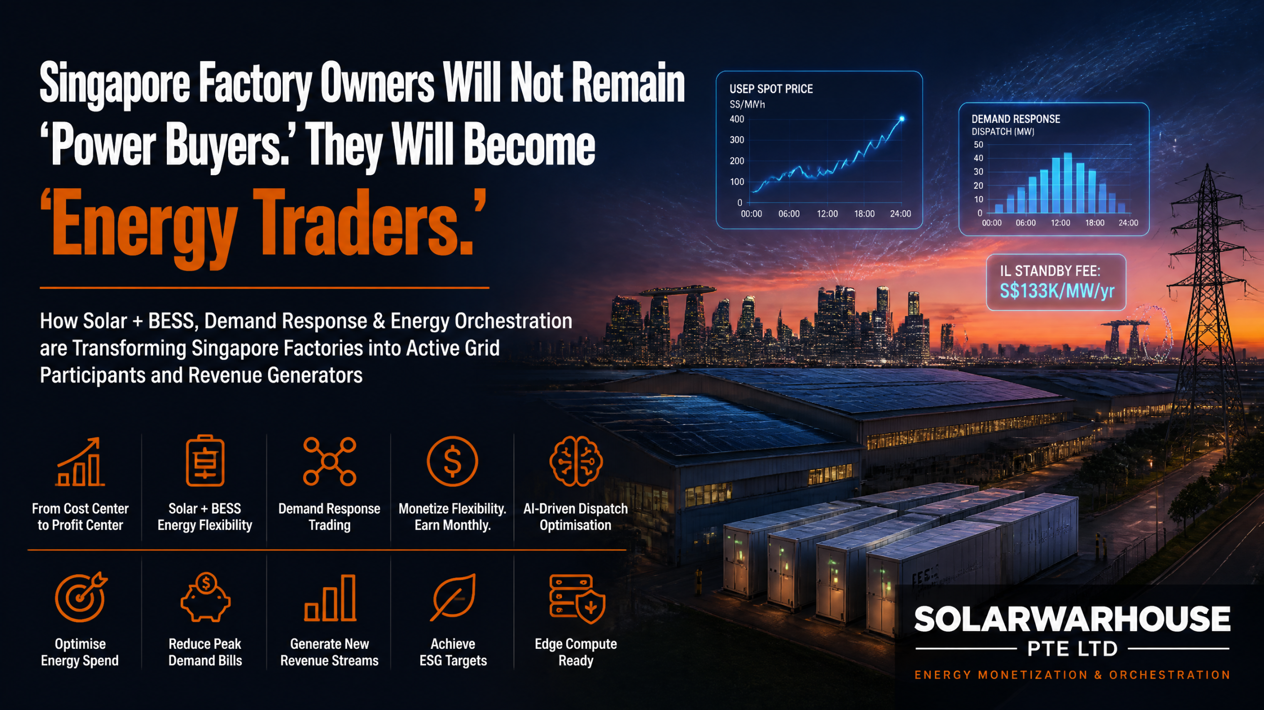 Singapore solar + Bess, Energy trader